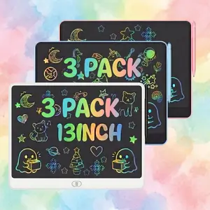 [3-Pack] 13inch Oversized LCD Doodle Writing Board 3 Pack for Siblings, Learning & Educational Toys for 3 4 5 6 7 Year Old Boys Girls,summervibes