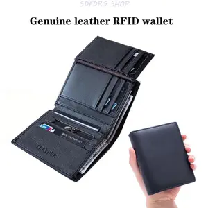 Father’s Day Gift – Men’s Leather Wallet, Tri-Fold First Layer Cowhide, RFID Anti-Theft Credit Card Holder, Anti-Magnetic Slim Card Organizer, Compact Stylish Wallet for Travel, Work & Daily Use