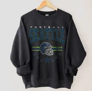 [Sale Up To 30%] + [Free Ship] Seattle Football Sweatshirt, Vintage Seattle Football Crewneck, Retro Seattle Football Shirt, Game Day Apparel, Seattle Football Fan Gifts1