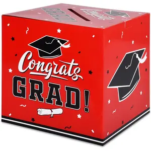 Graduation Decorations 2026 Grad Card Box for Gift Graduation Party Favors Decor Party Supplies Red