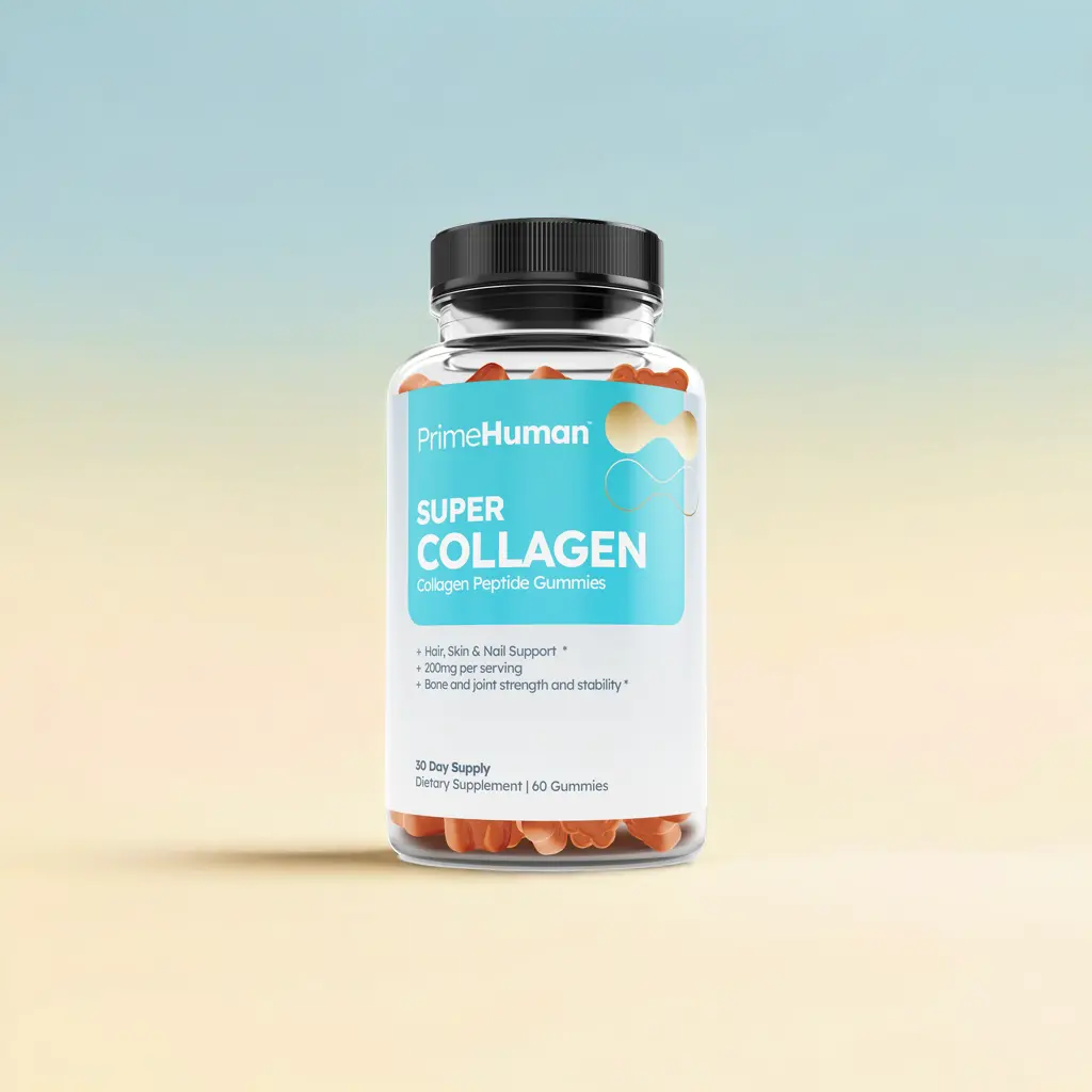 PrimeHuman Super Collagen Gummies - Peptides - Supports Radiant Hair, Skin & Nails