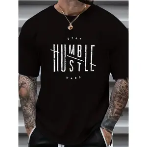 Plus Size Graphic T-shirt - Unique Creative Letters Graphic Print Design, Perfect for Summer Wear - Stylish Mens Fashion Clothing for a Comfortable Summer
