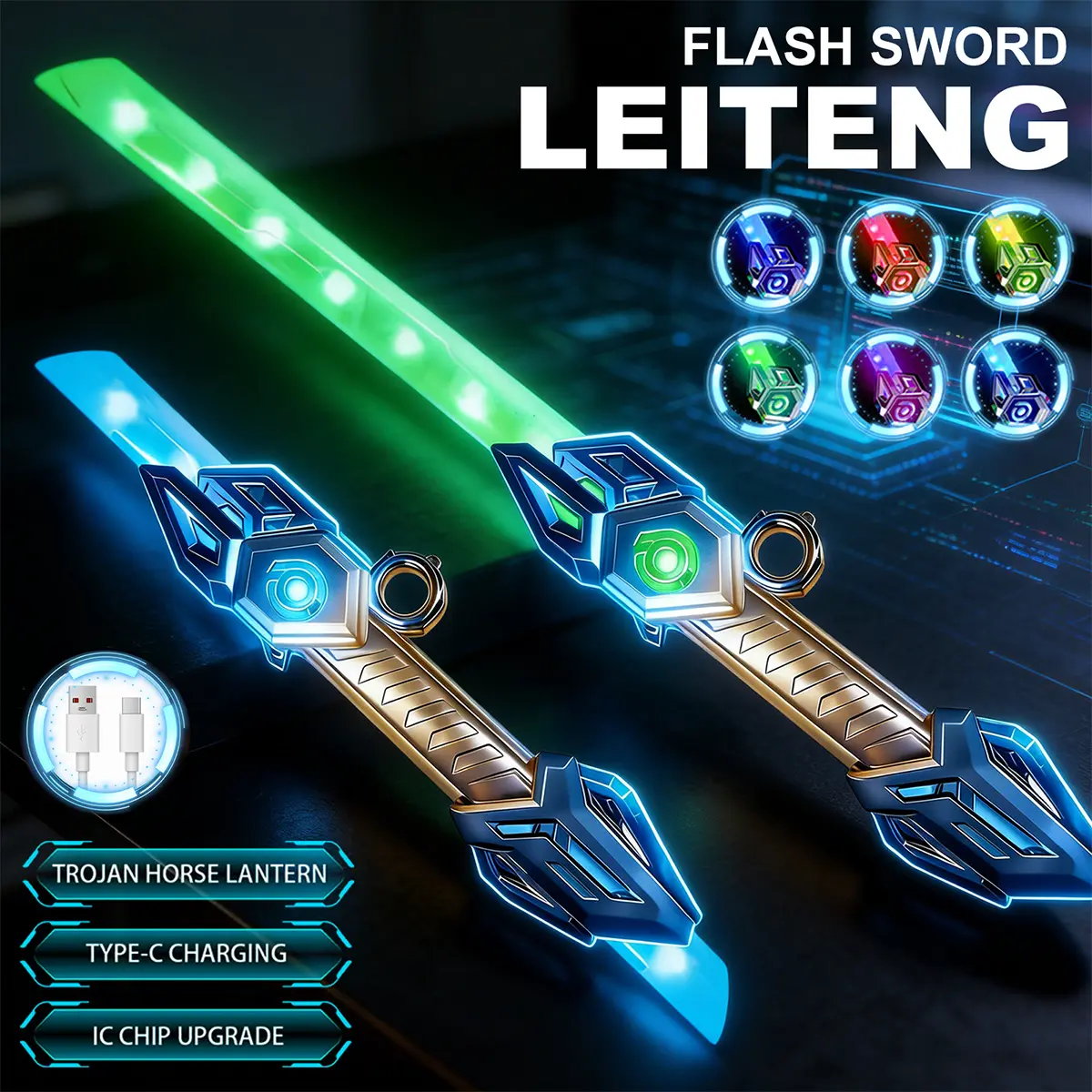 Cool Retractable Lights Saber Toy With LED Lights, Laser Retractable Toy, Multicolored Flashing Light Sound Effect Laser, Transformations Flash Fluorescent Stick Toy, Role-playing Combat Toy, Holiday and Birthday Gifts for Children