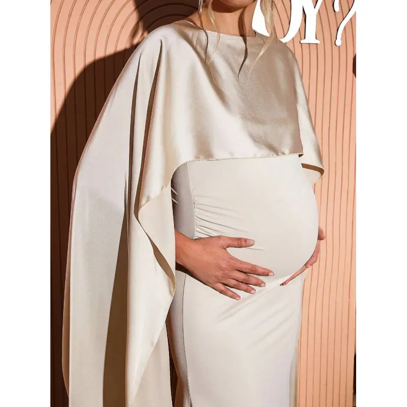 Elegant Maternity Party Solid Color Cape Sleeve Dress Gender Reveal Dress Maternity Dress Baby Shower Dress Elegant Maternity Party Solid Color Cape Sleeve Dress Gender Reveal Dress Maternity Dress Baby Shower Dress