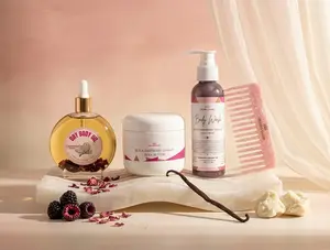 Very Berry Bundle | Hydrating Body Care Set | Black Raspberry Vanilla Body Oil + Body Butter + Body Wash + FREE Comb | Dry Skin Relief