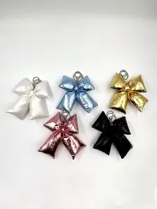 Dopamine Colorful 3D Bow Pendant, Cotton Bag Charm, Versatile Keychain, Tote Bag Decoration, Cute Animal Pattern, All Seasons