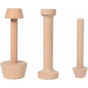 3 Pieces Double Side Wooden Tart Tamper Set DIY Baking Tools for Making Egg Tart Pasta Cheesecakes Dessert
