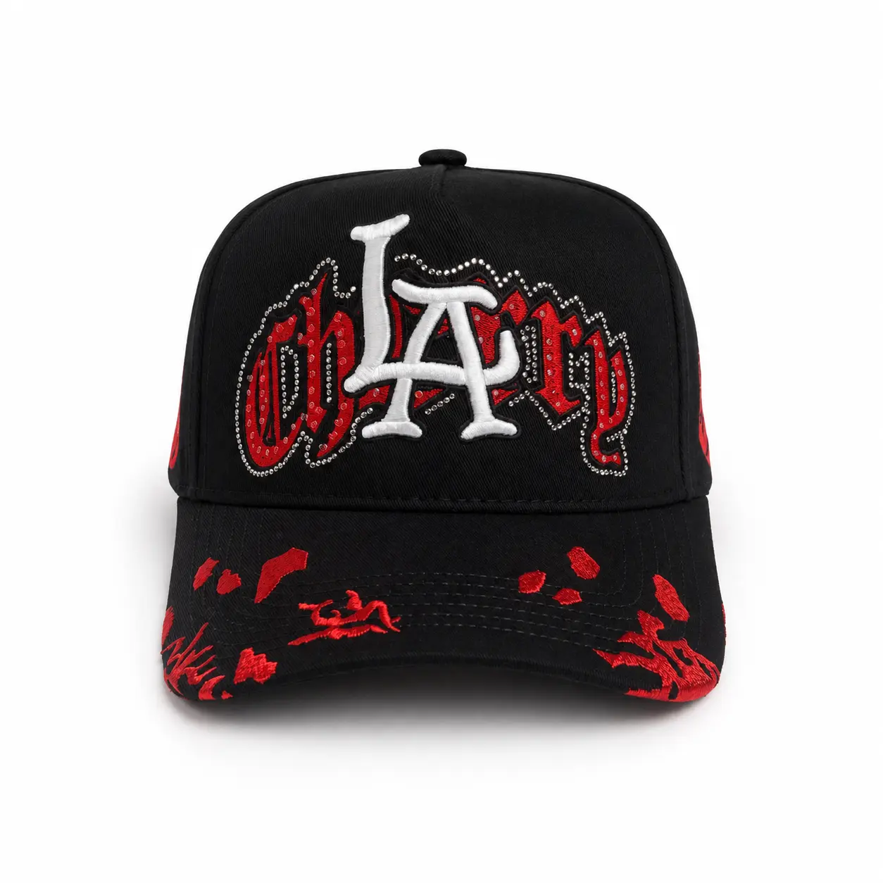 Dandy Hats x Sad Boyz "La Cherry" - Black Snapback - Premium Streetwear Baseball Cap for Men & Women, Adjustable