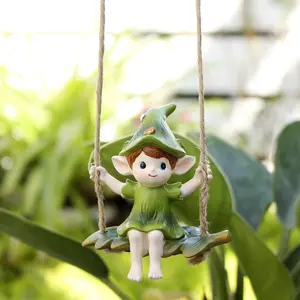 Fairy Swing Ornament, Dreamy Fairy Tale World Theme Decor, Resin Decoration, Valentine's Day Easter Outdoor Holiday Decor, Garden Decorations, Hanging Decoration