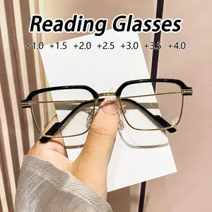 Women's Metal Plastic Frame Reading Glasses, Vintage Simple Casual Fashion Eyewear, Trendy Versatile Old Age Readers, High Quality Eyewear