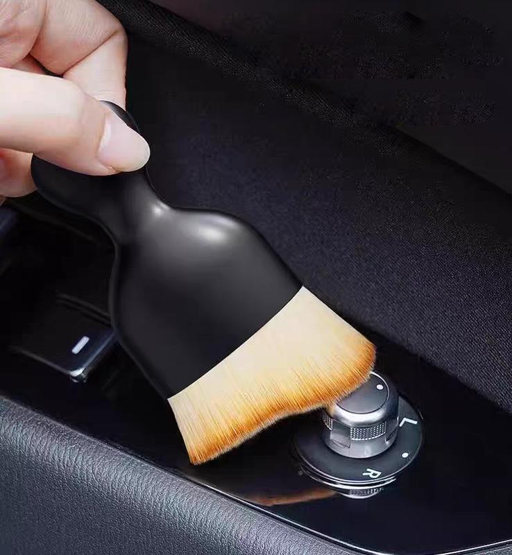 5PCS Car Detailing Brush Kit - Ultra Soft Boars Hair Car Interior Detailing Brushes, Includes 4 Different Brushes, Multi-use for Cleaning Interior or Exterior