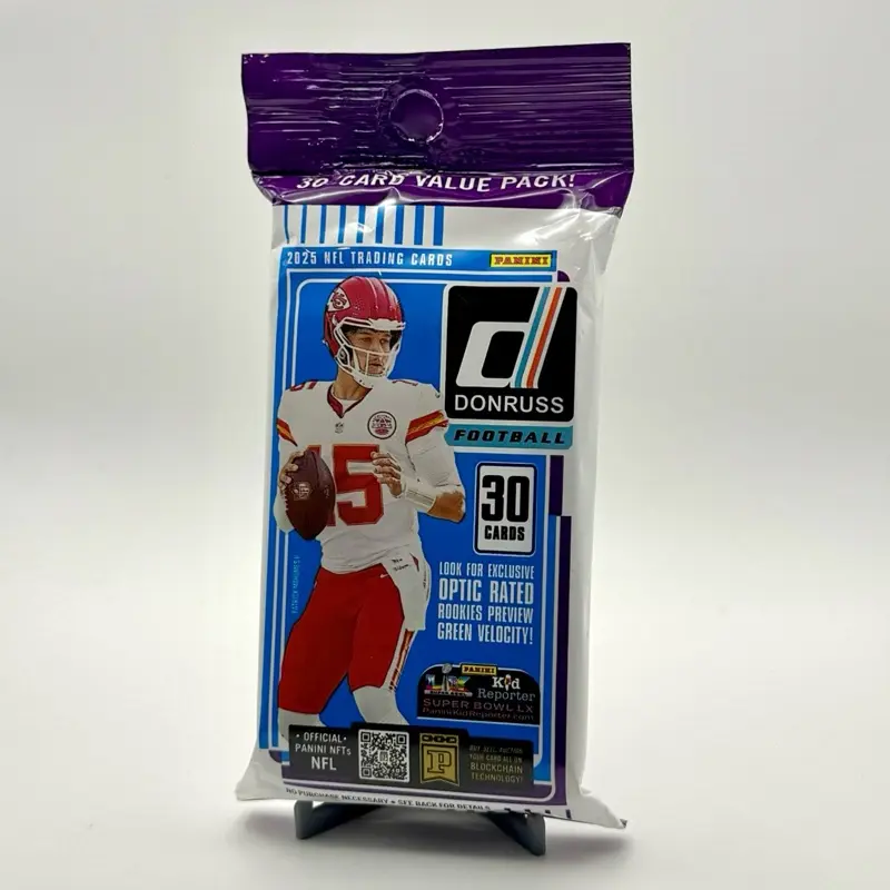 Donruss 2025 Football Fat Pack - Panini Official NFL Trading Cards, 30 Cards, Exclusive Optic-Rated Rookies, Official Product for Collectors