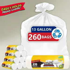 208 Bags 13 Gallon Expandable Heavy-Duty Plastic Multipurpose Disposable Garbage Bags-Super Strong, Leak-Resistant, And Odor-Proof For Bedroom, Kitchen, Living Room, Outdoor,And Toilet Use -Convenient And Sanitary Waste Solution