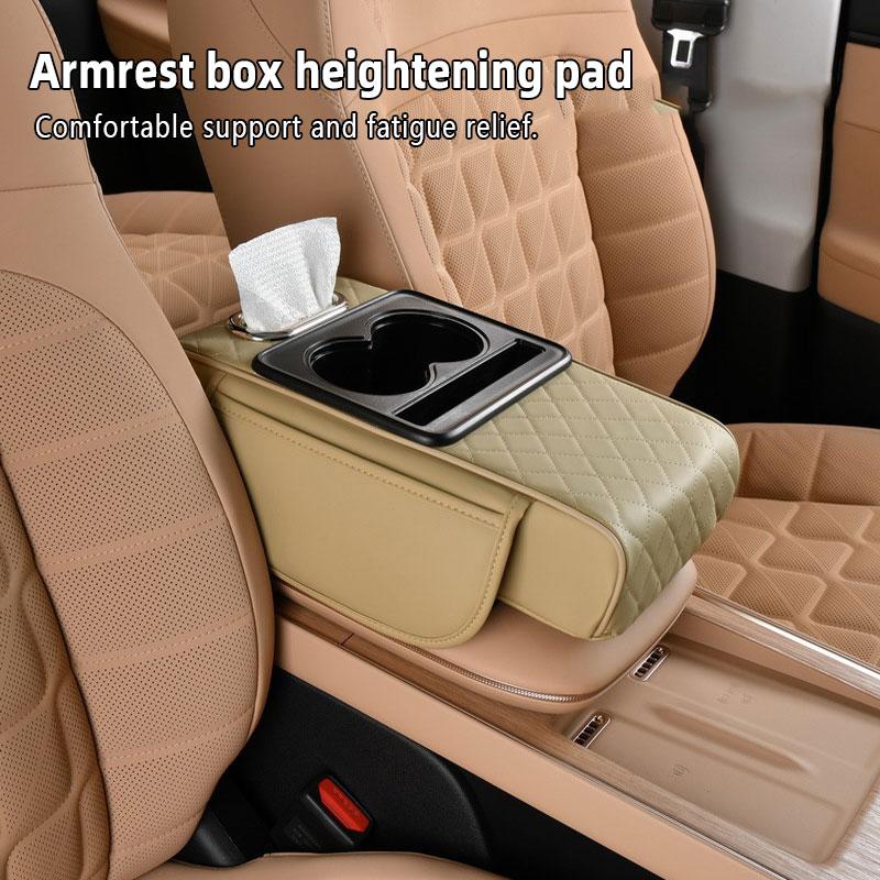 Car interior accessories armrest box storage bag for storage and organization of universal car interior accessories, cup holder and mobile phone storage cabinet for long-distance driving travel, car center console armrest pad, multi-function storage bag