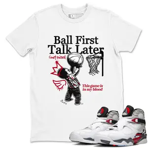 Unisex T-shirt To Match Sneakers Jordan 8 Bunny - Ball First Talk Later. 100% Cotton for Casual Wear. Comfortable Summer Unisex T-Shirt to match Jordan Sneaker. Streetwear Style. urban outfitters