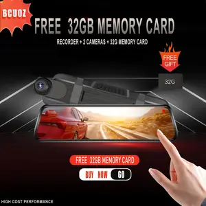 10'' Full HD Touch Screen Rear View Mirror Dash Cam - Front and Rear Camera With Loop Recording, G-Sensor,  170° Wide Angle