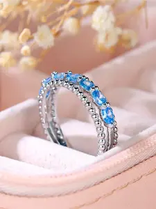 Round Rings for Women & Girls Zirconia Inlay Fashion Simple Design Infinity Ring Daily Wear Jewelry Accessory for All Seasons