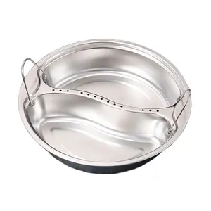 Multiuse Divided Steaming Tray Metal Food Steamers Basket with Double Handle