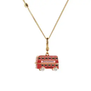 Vibecharm Retro Bus Openable Enamel Surprise Locket - DIY Bag Pendant, Necklace, Nostalgic Aesthetic Fashion Accessory, Mini Gifts for Travelers