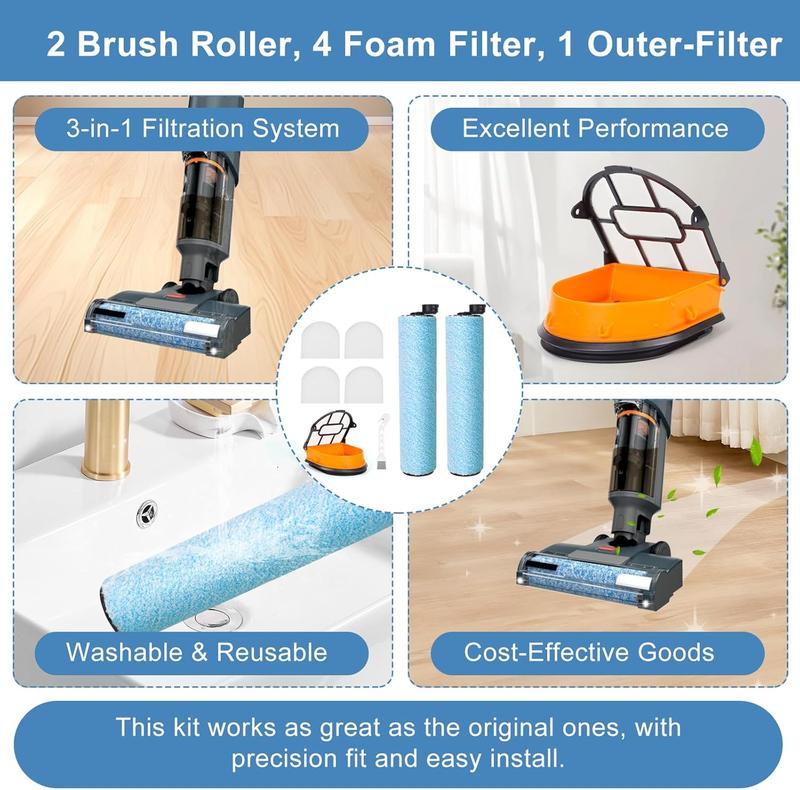 WD161 Replacement HEPA Filter and Brush Roller Set for Shark HydroVac MessMaster AW261, WD160, WD161, WD260, WD261, WD265 Corded 3-in-1 Vacuum, 2 Brush Roller, 4 Filter, 1 Outer-Filter WD161 Replacement HEPA Filter and Brush Roller Set for Shark HydroVac MessMaster AW261, WD160, WD161, WD260, WD261, WD265 Corded 3-in-1 Vacuum, 2 Brush Roller, 4 Filter, 1 Outer-Filter