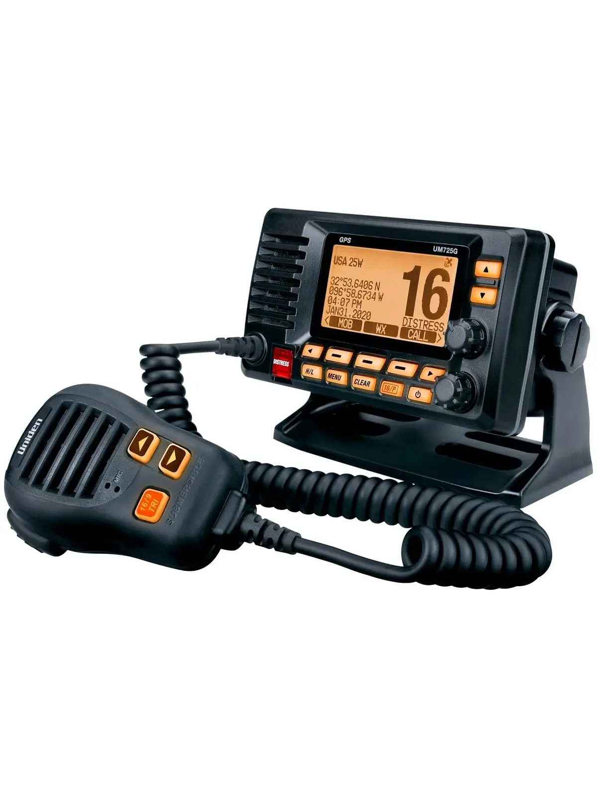 Uniden UNIUM725GBK 25 watt Black Fixed Mount VHF with GPS