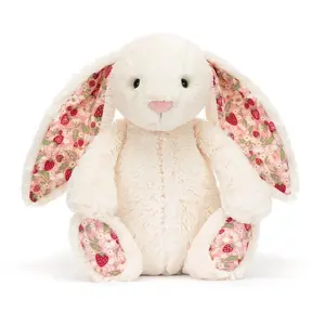 Bonnie Rabbit Plush Toy with Floral Ears Kawaii Soft Stuffed Doll Sofa Cushion Room Decor Kids Birthday Gift