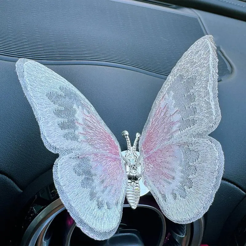Alloy Embroidery Fragrance Butterfly Hanging Decor – 1/3/5PCS Tool-Free Multi-Color Auto Accessory with Car Scent, Long-Lasting Deodorizer, Ideal for Car Rearview Mirror, Home Decor