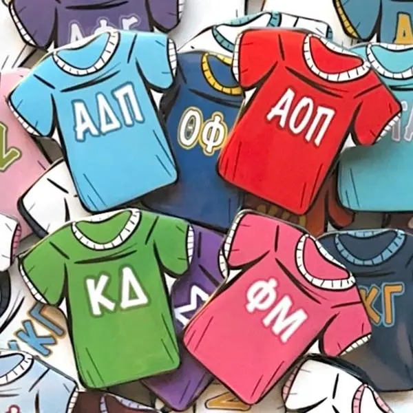 Letter Jersey Sorority Button