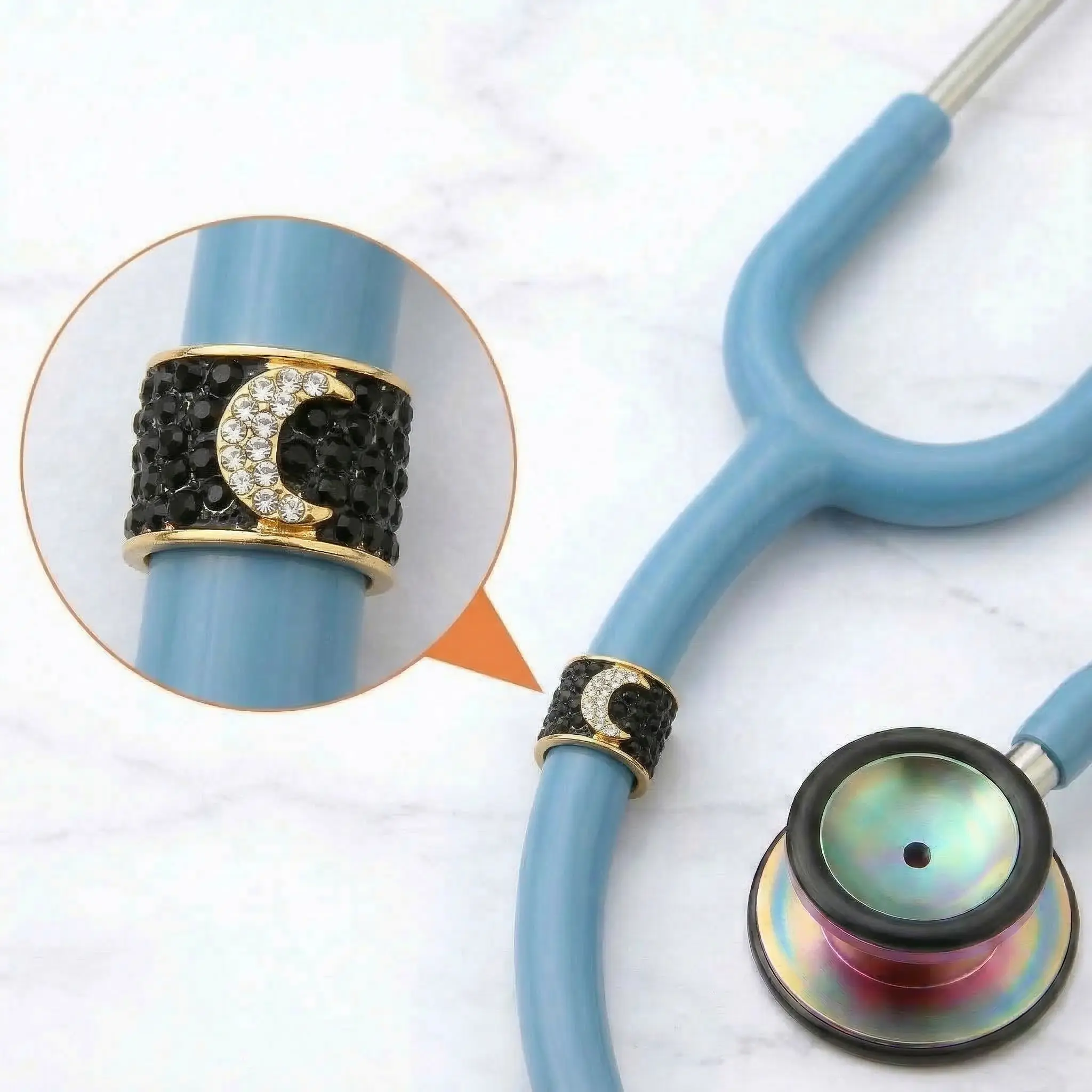 Crescent Moon Stethoscope Charm Crescent Moon Stethoscope Charm