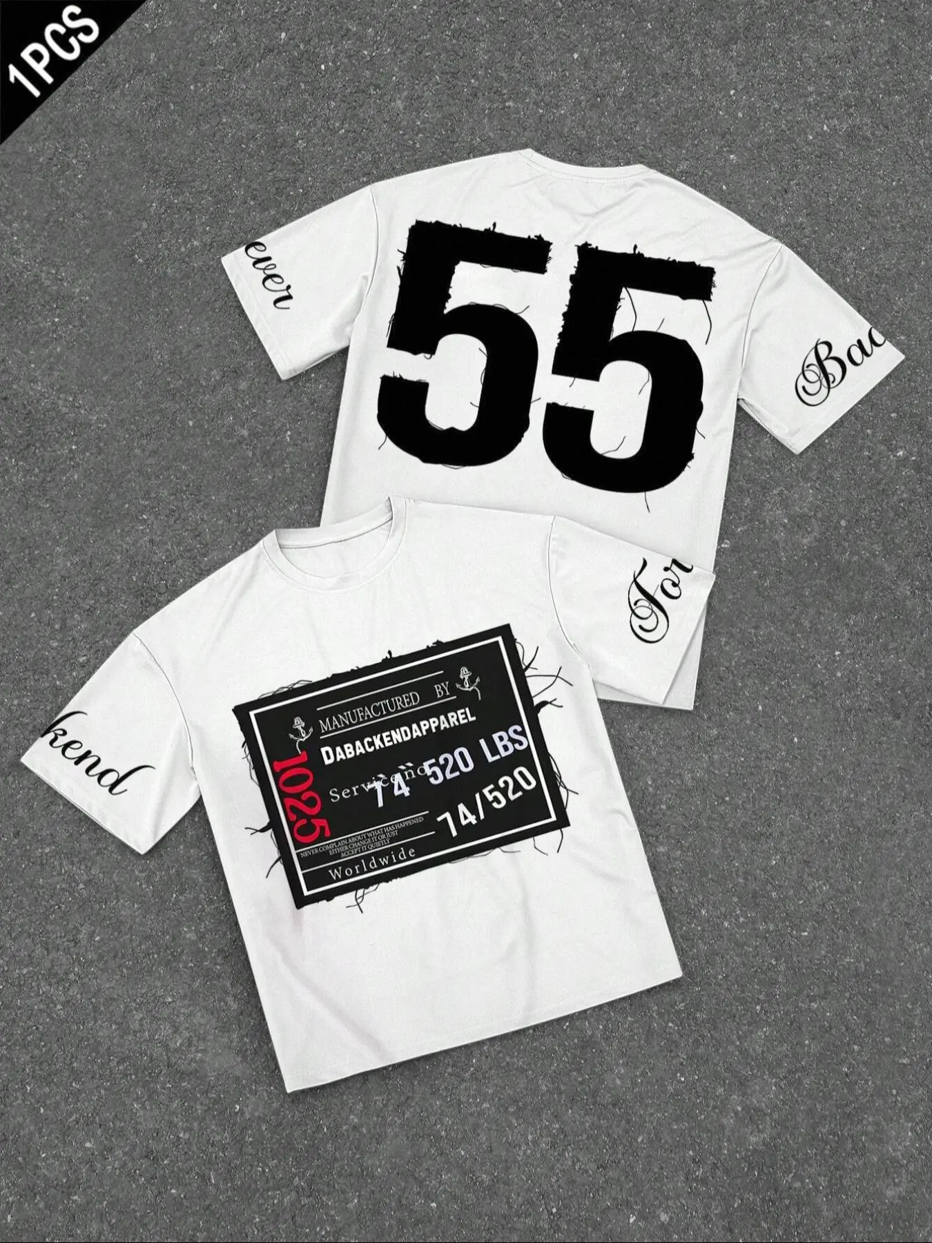 Men's Number & Letter Print Round Neck Tee, Regular Fit Casual Sporty Style Short Sleeve Crew Neck T-shirt for Summer, Fashion Men's Top for Daily Wear, Active T Shirts, Sports Tee, Casual Sportswear