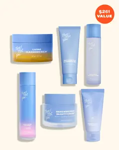 Then I Met You Hydrate & Protect Ritual Korean 6-Step Routine with Living Cleansing Balm Soothing Tea Cleansing Gel Birch Milk Toner Giving Essence Renewing Rich Beauty Cream Essence Light Sunscreen SPF 50