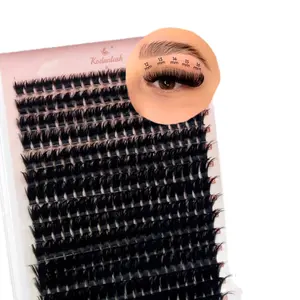 80D Mink Lash Cluster Extensions Kit 320 Clusters 0.07mm D Curled 9-16mm Lash Extensions Cosmetic + FREE gift under eyes patches