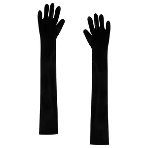 Norma Kamali Velvet Long Gloves in Black