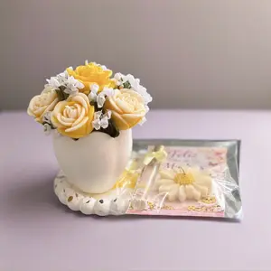 Mini Candle Bouquet Gift Set + Room Spray / Mother Day Card/ Handmade
