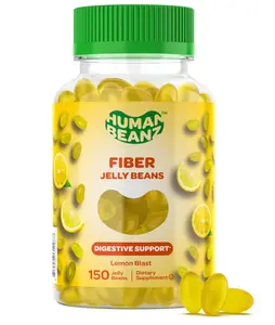 Fiber Jelly Bean Gummies for Adults, Fiber Supplement for Digestive Health, Vegetarian Fiber Gummy, 150 Jellybeans