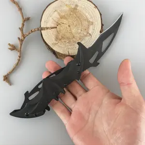 Fruit Knife,Bat Shaped Handle Folding Knife,Sharp DoubleBlade Fruit Knife,Design Metal Art, Must-have Collectible Toy & Ornament,Ideal Gift