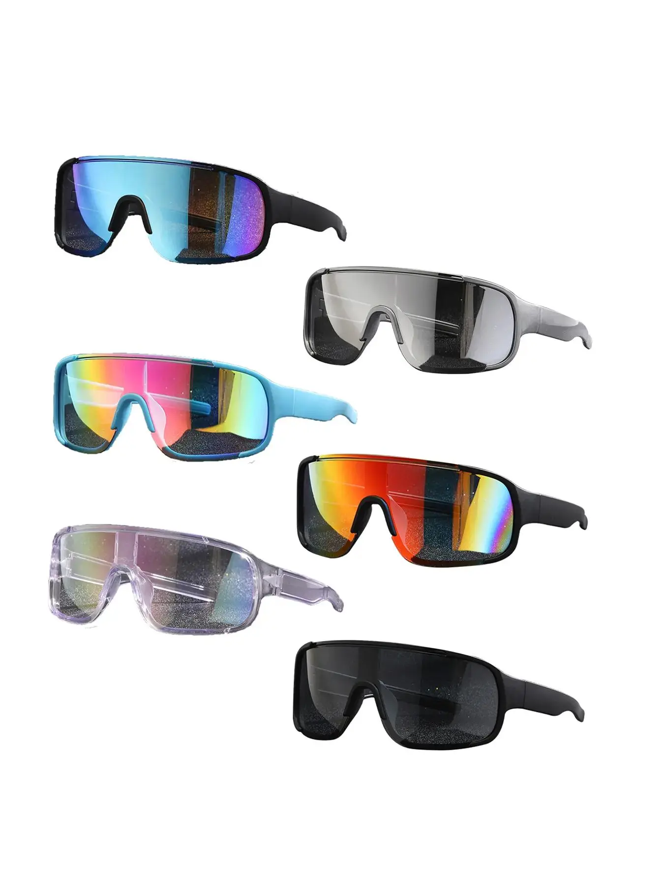 Unisex Street Trend Colorful Glasses, Trendy Full Coverage Explosion-proof Windproof Glasses, Fashionable Accessories for Outdoor Activities, Windproof Shades
