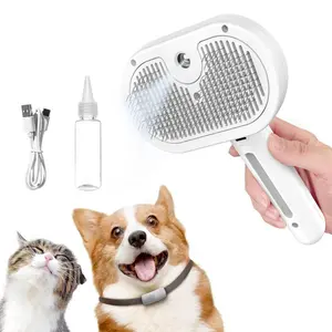3in1 Pet Grooming Comb Spray Hair Removal & Odor Removal, Cat & Dog Beauty Brush,Click Release Button, Pet Hair Remover, Pet Steam Brush