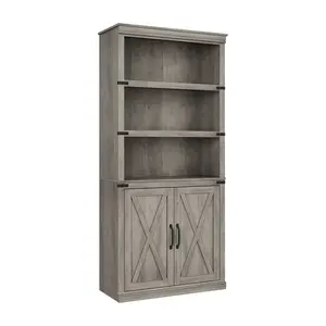5-Shelf Tall Bookcase 71" Wood Open Display Floor Bookshelf, Large Storage Organizer for Library, Bedroom, Living Room