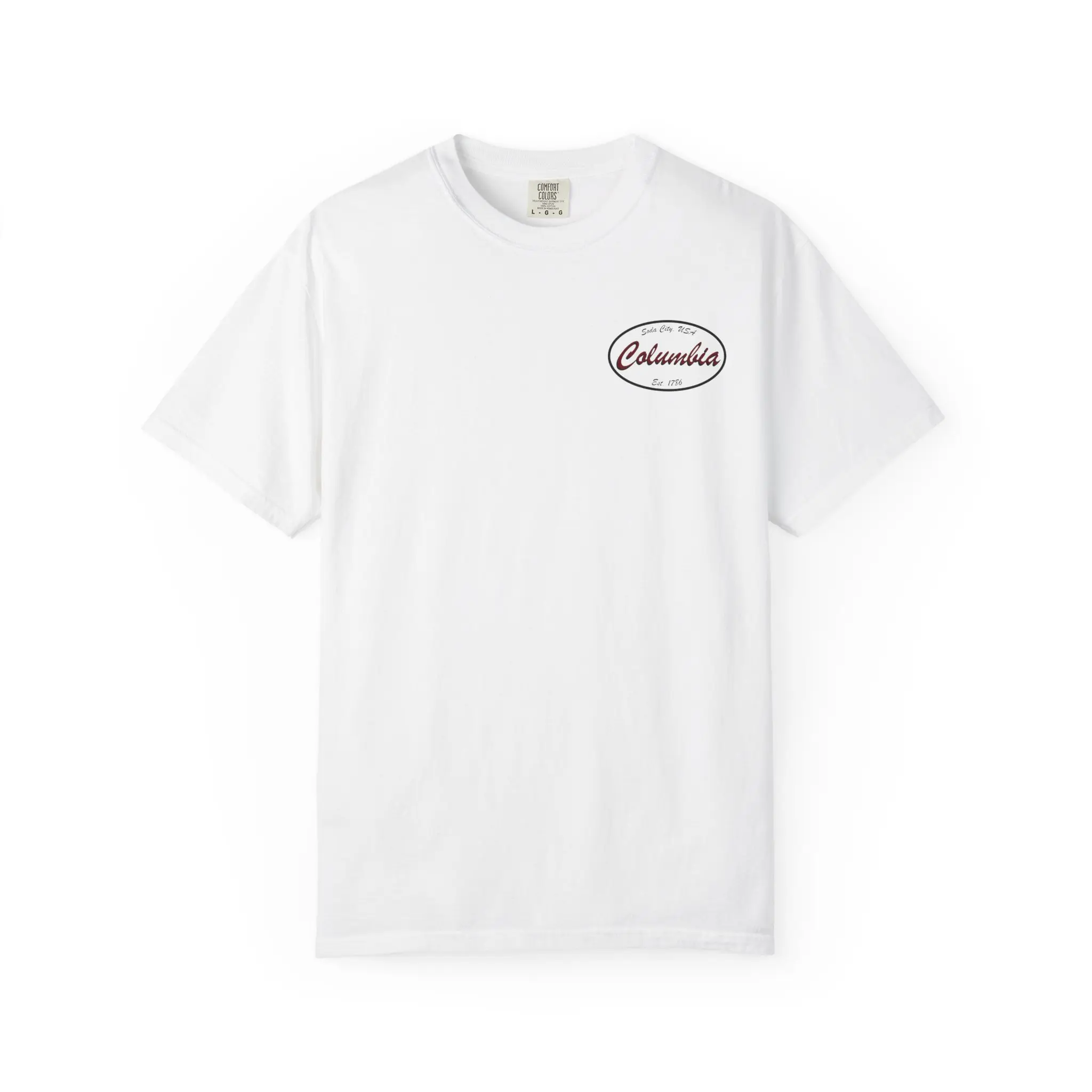 Columbia Stadium Script T-shirt | Palm Tree Retro Graphic