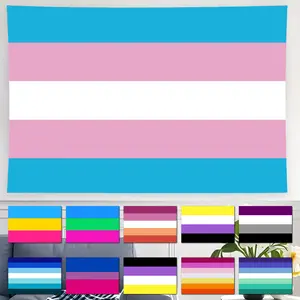 LGBTQ Transgender Pride Tapestry Lightweight Bisexual Pansexual Asexual Male Nonbinary Genderfluid Lesbian Straight Ally Flag Wall Hanging for Bedroom, Living Room, Birthday Holidays Gifts Home Decor