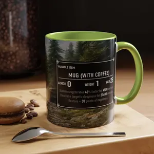 Eld3r Scr0lls Gamer Stats Coffee Mug 11oz 15oz, Valuable Item Menu UI Mug