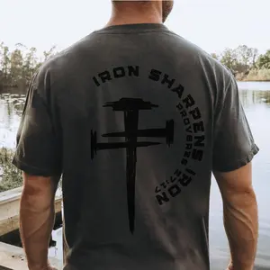 Iron Sharpens Iron Christian Gym Shirt Gym Pump Christian Clothes Proverbs Bible Verse Shirt Christian Streetwear Jesus Christian Mens Shirt