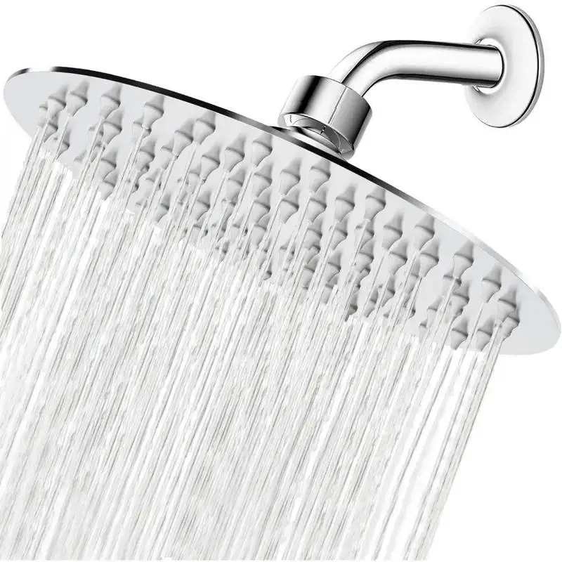 Stainless Steel Shower Head, 1 Count High Pressure Handheld Shower Heads, Portable Ultra-thin Bathroom Shower Equipment, Gift for Summer, Waterfall, M