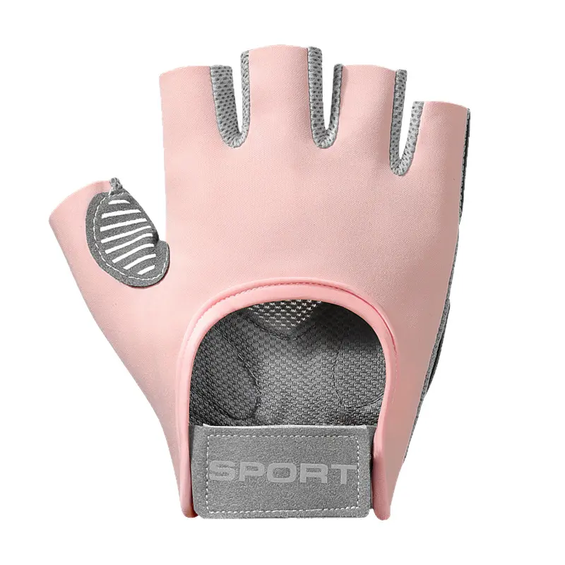 Oungrace Women Half Finger Workout Gloves, Breathable Anti Slip Gym Gloves with Adjustable Wrist Strap, Lightweight Fitness Gloves for Weight Lifting, Cycling, Training, Exercise, Gym Workout for Ladies