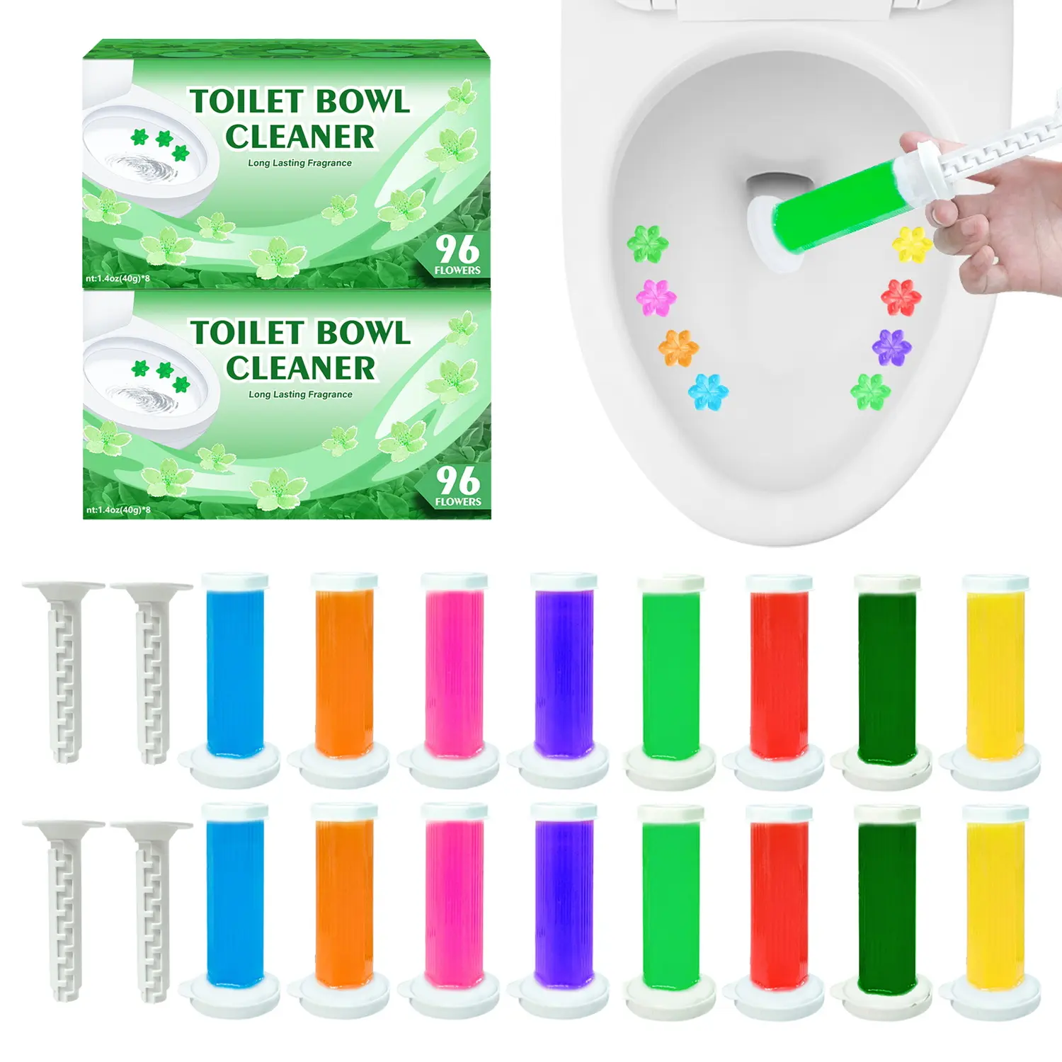 Powerful Toilet Bowl Cleaner Gel (2-Pack) - Bathroom Cleaner with Gentle Formula, Effective Cleaning, Long-Lasting Freshness, User-Friendly Design, US Warehouse Direct Shipping