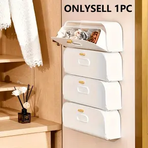Modern Minimalist Wall-Mounted Sock Organizer Boxes, No Drilling, Multi-Functional Storage Solution, Ideal for Bedroom, Kitchen, Bathroom, Perfect Gift