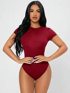 SHEIN PETITE Solid Slim Fit Bodysuit