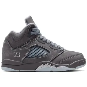 Jordan 5 Retro Wolf Grey 2026 (Preschool) Perfect Casual Daily Lifestyle Sneaker Fashion Footwear Walking Shoe Running Sneaker