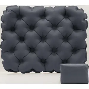Inflatable Seat Cushion, Lightweight Stadium Seat Pad, Travel Air seat Cushion Anti-Slip for Airplane, Hiking, Climbing, Home and Camping,Black
